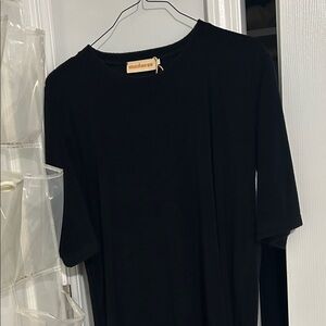 Terry Black Tee midi length Dress